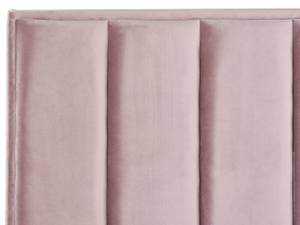 Lit double SEZANNE Noir - Rose foncé - Largeur : 190 cm