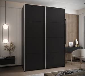 Armoire Lux 1 Noir - Argenté - Largeur : 180 cm