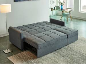 Schlafsofa CANETTI Grau - Textil - 86 x 98 x 206 cm