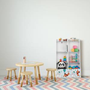 Kinderregal mit Hundemotiv Blau - Weiß - Holzwerkstoff - 59 x 90 x 30 cm