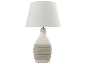 Lampe de table TORMES Beige - Blanc - Porcelaine - 33 x 56 x 33 cm