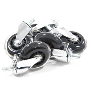 Stuhlrollen 5x ROLO SKATE CT 11mm/75mm Silber - Kunstleder - 4 x 10 x 8 cm