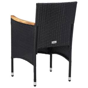 Rattanstuhl Schwarz - Metall - Textil - 57 x 84 x 57 cm