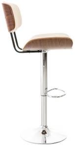 Tabouret de bar Sarnia Lot de 2 Blanc crème - Imitation noyer