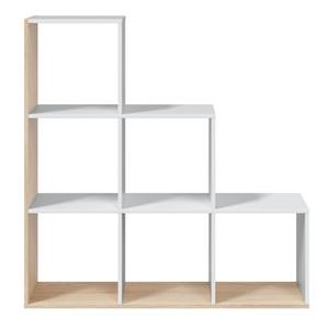 Bücherregal Estela Weiß/Eiche Weiß - Holzwerkstoff - 108 x 110 x 28 cm
