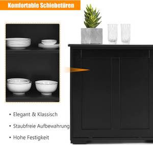 Sideboard, Küchenschrank Schwarz - Holzwerkstoff - 33 x 60 x 107 cm