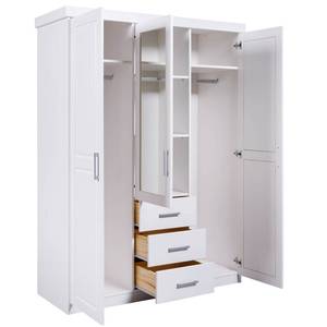 l' armoire Gerpa Blanc - Bois massif - 140 x 190 x 55 cm