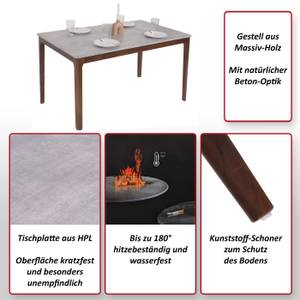 Esszimmertisch M55 Grau - Holzart/Dekor - Holz teilmassiv - 135 x 76 x 80 cm