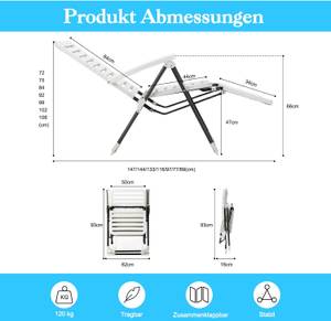 Liegestuhl ZB32147IT-4 (2er Set) Weiß - Kunststoff - 62 x 72 x 147 cm