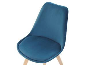 Chaise de salle à manger DAKOTA II Bleu - Chêne clair - 47 x 82 x 57 cm - Lot de 2 - Vernis mat - Non revêtu