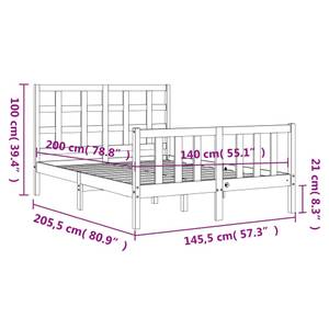 Bettgestell-K-9105 Weiß - Holzwerkstoff - 146 x 100 x 206 cm