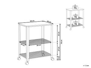 Servierwagen BOLZANO Schwarz - Braun - Holzwerkstoff - 60 x 78 x 40 cm