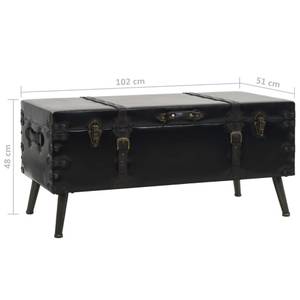 Couchtisch 245760 Schwarz - Holzwerkstoff - Metall - Kunstleder - 51 x 48 x 102 cm