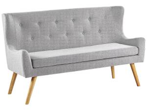 2-Sitzer Sofa SKIBBY Grau - Hellgrau - Eiche Hell