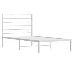 Bettgestell mit Kopfteil X639 Weiß - Metall - 112 x 90 x 207 cm