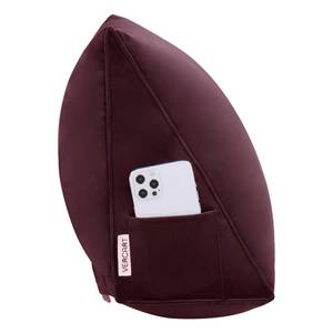 Großes ergonomisches Keilkissen Samt Bordeaux - 45 x 35 cm