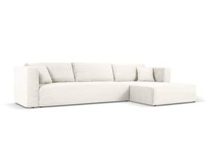 ausklappbares Ecksofa DIEGO 6 Sitzplätze Hochglanz Beige