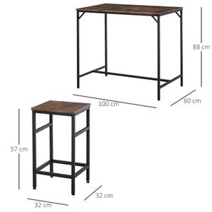 Bartisch-Set mit 4 Barhockern 835-337 Braun - Holzwerkstoff - 60 x 88 x 100 cm