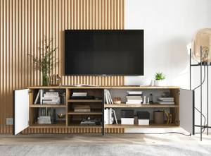 Tv-Lowboard Loft APOLLO Schwarz - Eiche Wotan Dekor