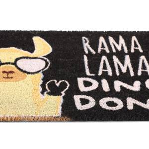 Tapis lama Beige - Noir - Blanc - Fibres naturelles - Matière plastique - 60 x 2 x 40 cm