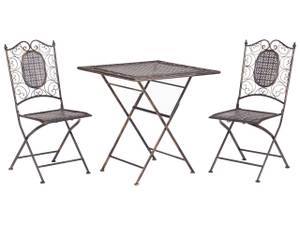 Bistro Set BORMIO 3-tlg Schwarz - Gold - Metall - 70 x 74 x 70 cm