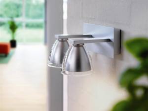 Wandlampe HORIZON Duo klar/Metal Silber - Metall - 24 x 18 x 18 cm