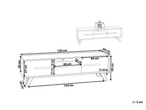 Meuble TV FORESTER Marron - Blanc - Bois manufacturé - 150 x 45 x 40 cm