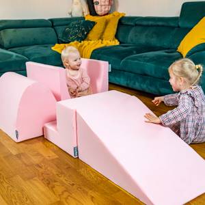 Spielplatz aus Schaumstoff Hellgrün - Orange - Pink - Violett - Türkis - Gelb - Anzahl Teile im Set: 300