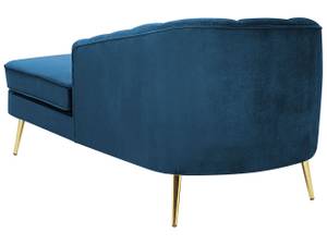 Chaiselongue ALLIER Blau - Gold - Marineblau - Armlehne davorstehend rechts - Ecke davorstehend links