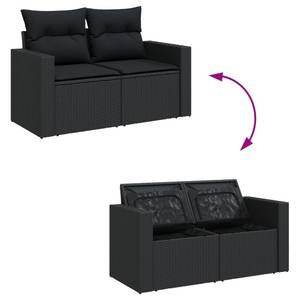 Gartensitzgruppe K4664(7-tlg) Schwarz - Massivholz - 69 x 62 x 62 cm