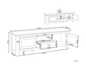 Meuble TV NASHVILLE Marron - Blanc - Bois manufacturé - 160 x 54 x 40 cm