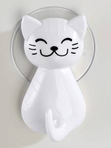 Haken mit Saugnäpfen CAT, 2 Stück, weiß Weiß - Kunststoff - 6 x 10 x 6 cm