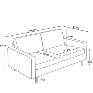 Sofa INVIA 2-Sitzer Dunkelbraun