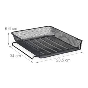 Dokumentenablage Metall stapelbar Schwarz - Metall - 29 x 7 x 34 cm