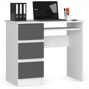 Bureau d'ordinateur A-6 gauche CLP Gris - Blanc