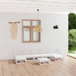 Garten-Lounge-Set (8-teilig) 3009737-1 Weiß - Massivholz - Holzart/Dekor - 70 x 30 x 70 cm