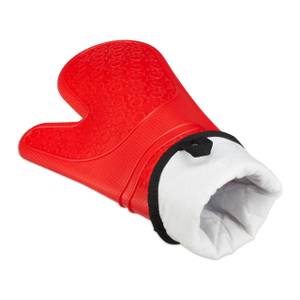 4x paires de gants pour four rouges Noir - Rouge - Matière plastique - Textile - 19 x 37 x 2 cm