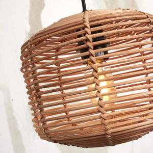 Bogenlampe TANAMI Braun - Holz - 15 x 150 x 15 cm - Durchmesser: 30 cm - Durchmesser Lampenschirm: 40 cm