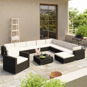 Gartenmöbel Set Schwarz - Polyrattan - 74 x 6 x 74 cm