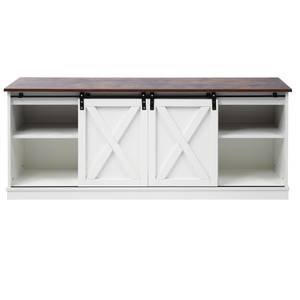 Buffet TV Astraios Ⅳ Blanc - Bois manufacturé - Métal - 40 x 61 x 150 cm