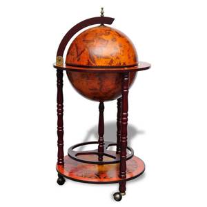 Bar sous forme de globe Marron - Bois massif - Bois/Imitation - 47 x 102 x 47 cm