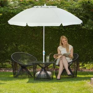 Parasol 200 x 200 cm inclinable jardin Blanc crème