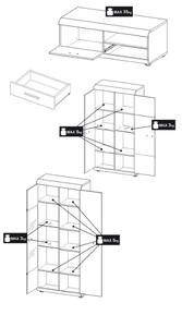 Wohwand LINK 4-teilig Braun - Holzwerkstoff - 300 x 194 x 54 cm