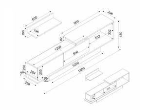 TV-Wand RANEBI Braun - Holzwerkstoff - 29 x 45 x 180 cm