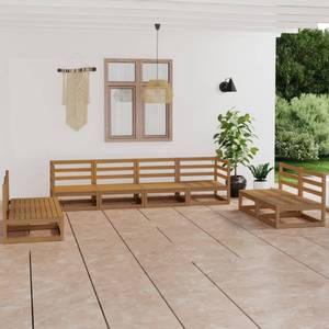 Gartenmöbel-Set (8-teilig) 3009901-2 Braun - Massivholz - Holzart/Dekor - 70 x 67 x 70 cm