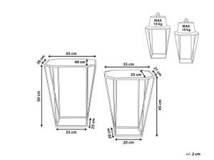 Couchtisch SIERRA 2-tlg Gold - Glas - 45 x 50 x 26 cm