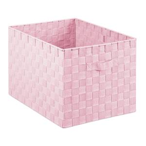 1 x Aufbewahrungskorb mit Griff rosa Pink - Metall - Kunststoff - 40 x 26 x 30 cm