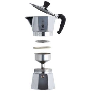 Kaffeemaschine Moka Express Silber - Naturfaser - 2 x 18 x 9 cm