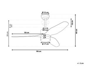 Deckenventilator mit Licht ANDERSON Braun - Weiß - Metall - 90 x 39 x 90 cm