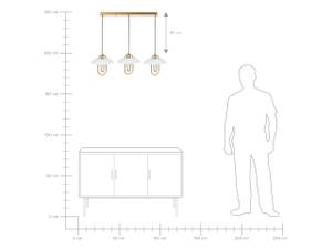 Lampe suspension NATTAI Doré - Blanc - Métal - 76 x 121 x 7 cm